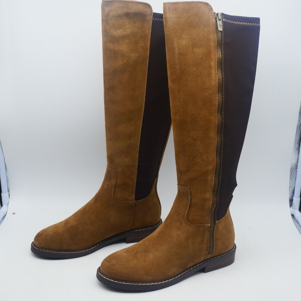 NEW Donald Pliner Isla Calf Suede Women's 5.5 Tall Boots Saddle Brown - Picture 2 of 10